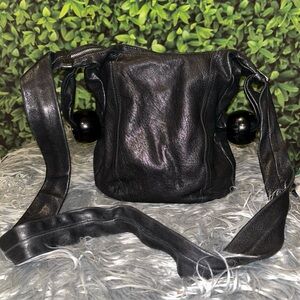 SEE By CHLOE Classic VTG RARE Elegant Black Leather Hobo Shoulder Bag